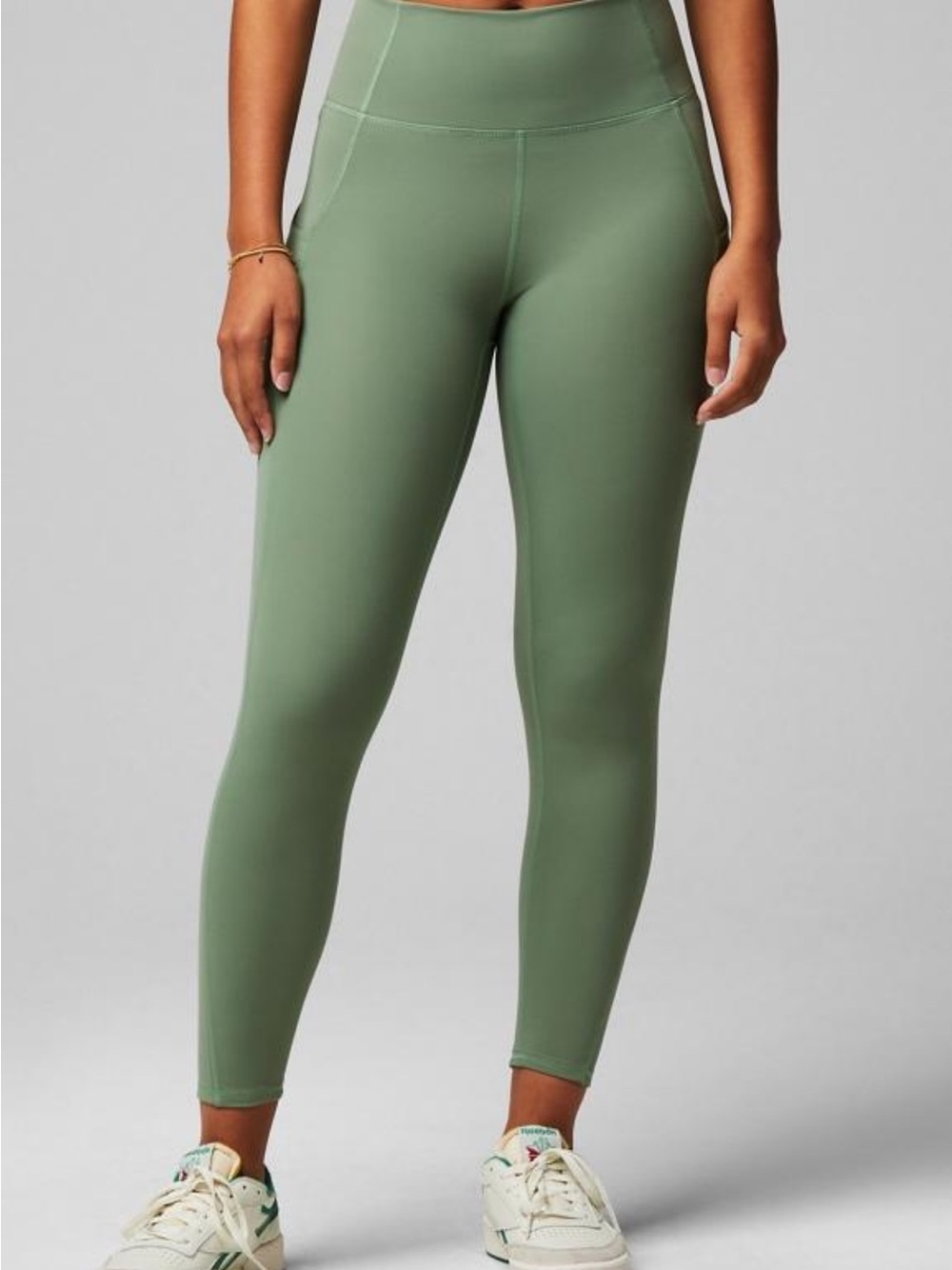 Fabletics PureLuxe High Waisted Leggings Olive Green XL Side Pockets